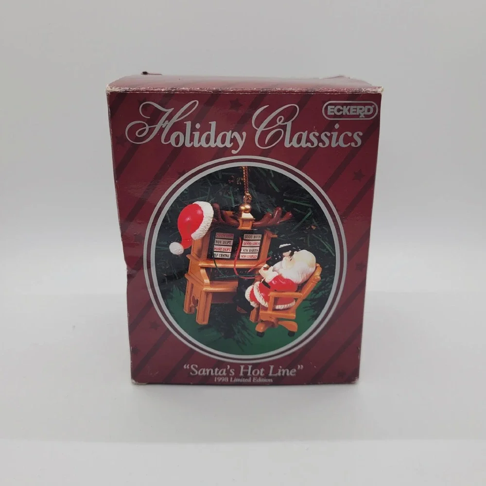 Vintage Eckerd Holiday Classics Santa's Hot Line 1998 Ltd Ed Ornament Maggie Luk